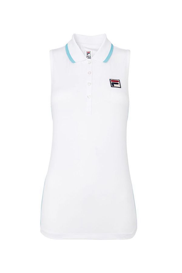 Fila Acqua Sole Sleeveless Racerback Women's Polo Shirts - White/Blue,NZ 721-53849